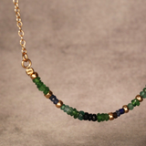 Blue Green Stone Semi Precious Gold Filled Necklace