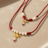 Pearl and Bow Medium Cord Choker