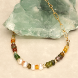 Autumn Leaves Stone and Pearl Gold Filled Bracelet