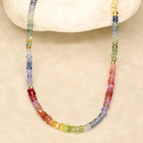 Rainbow Sapphire and Tourmaline Gold Filled Necklace