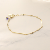 Gold-Filled Colored Sticks and Stones Bracelet