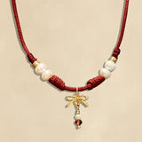 Pearl and Bow Small Cord Choker