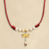 Pearl and Bow Medium Cord Choker