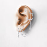 Short Drop Chain Micro Hoop