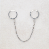 Curb Chain Double Hoops