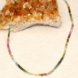 Delicate Multicolour Semi Precious Stone Gold Filled Necklace