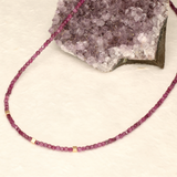 Ruby Cube Gold Necklace