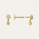 Mini Star Drop Stone Stud