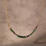 Blue Green Stone Semi Precious Gold Filled Necklace