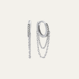 Short Drop Chain Micro Hoop