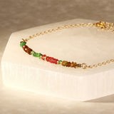 Semi precious half stone Gold filled anklet