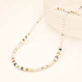 Full Pearl and Stone Gold Filled Necklace