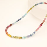 Rainbow Sapphire and Tourmaline Gold Filled Necklace