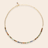 Green Brown Aqua Semi Precious Desert Mix Gold Filled Necklace