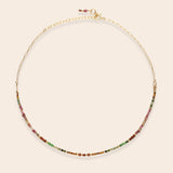 Autumn Rainbow Half Stone Integrated Gold Filled Necklace