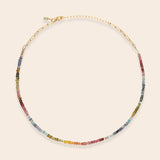 Rainbow Sapphire and Tourmaline Gold Filled Necklace