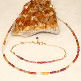 Red Ombre Delicate Semi Precious Gold Filled Bracelet