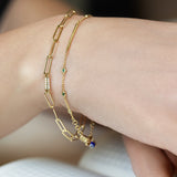 Gold-Filled Colored Sticks and Stones Bracelet