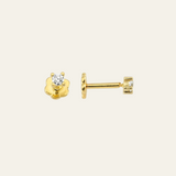 Single Stone Screw Back Stud
