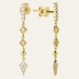 Five Stone Pave Dagger Drop Stud Earring
