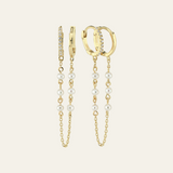 Three Pearl Double Hoop Earring