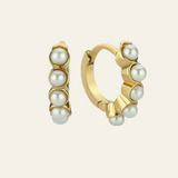 Pearl Medium Hoop Earring
