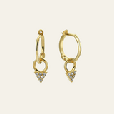 Hanging Triangle Charm Hoop Earring