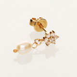 Daisy Stud And Hanging Pearl