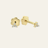 Three Stone Pyramid Stud (Screw Back)