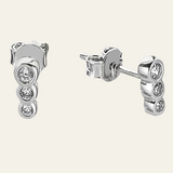 Triple Stone Stud Earring