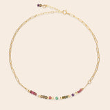 Jewel Tone Stone and Pearl Gold Filled