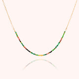 Semi precious half rainbow Gold filled necklace