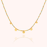 Five plate gold and turquoise Gold filled necklace