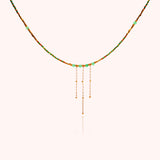 Green Garnet 3 Tassel Gold Filled Necklaces