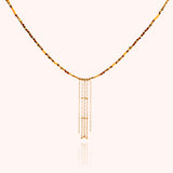Yellow and Brown Fringed Gold Filled Necklace