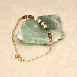 Autumn Leaves Stone and Pearl Gold Filled Bracelet