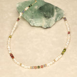 Pearl and Bubblegum Pastel Stone Gold Filled Necklace