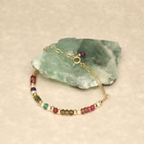 Multicolor Stone and Pearl Chunky Gold Filled Bracelet