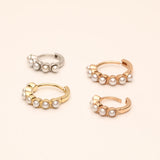 Pearl Medium Hoop Earring