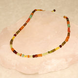Autumn and aqua Mix semi Precious Gold Filled Necklace