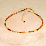 Autumn and aqua Mix semi Precious Gold Filled Necklace