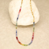 Rainbow Sapphire and Tourmaline Gold Filled Necklace