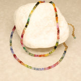 Rainbow Sapphire and Tourmaline Gold Filled Necklace