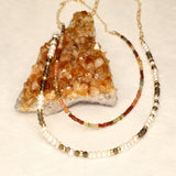 Desert Browns Half Stone Integrated Gold Filled Necklace