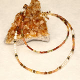 Desert Browns Half Stone Integrated Gold Filled Necklace