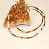 Desert Browns Half Stone Integrated Gold Filled Necklace