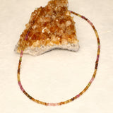 Dusty Rose and Brown Small Tourmaline Stone Gold Filled Necklace