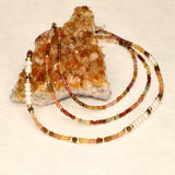 Sahara Pearl Sapphire and Topaz Stone Gold Filled Necklace