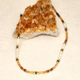 Sahara Pearl Sapphire and Topaz Stone Gold Filled Necklace