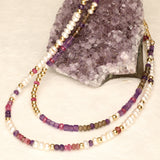 Amethyst and Topaz Chunky Gold Filled Necklace